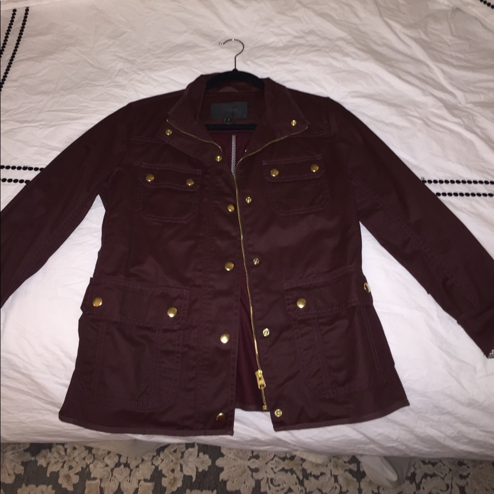 Burgundy JCrew Downtown Field Jacket